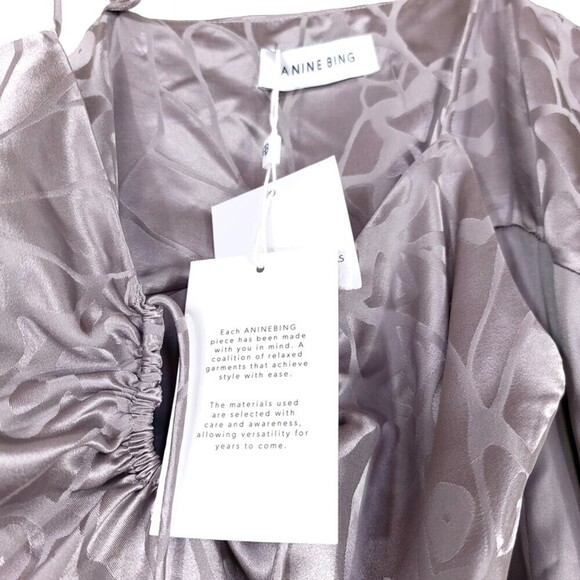 NWT Anine Bing 100% Silk Papillon Fairy Mini Dress Ash Violet Butterfly Ethereal - Picture 3 of 15